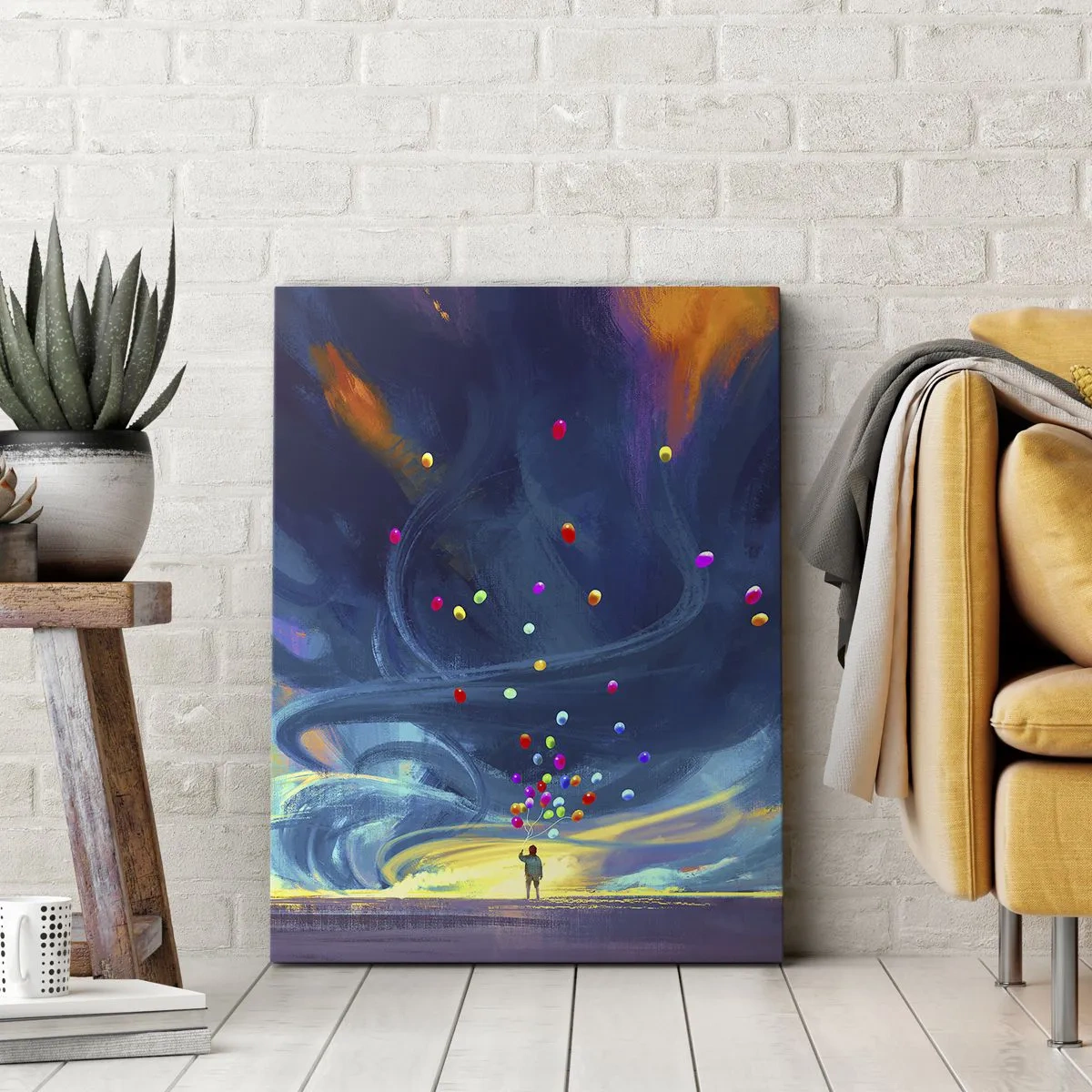 Impression sur toile - Image sur toile - Au vent bleu ciel - 65x120 cm