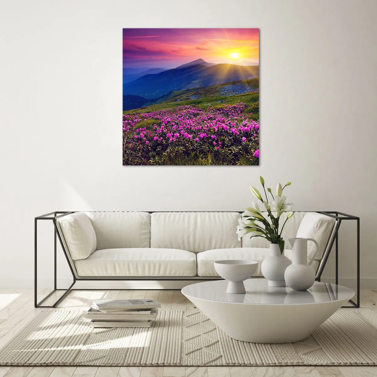 Impression sur verre - Image sur verre - … Et autour, ça sent le pin des montagnes et l'odeur de la prairie - 30x30 cm