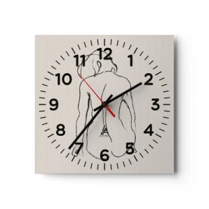 Horloge murale - Pendule murale - Femme nue - 30x30 cm