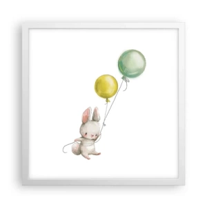 Affiche dans un cadre blanc - Poster - Moi aussi je vole! - 40x40 cm