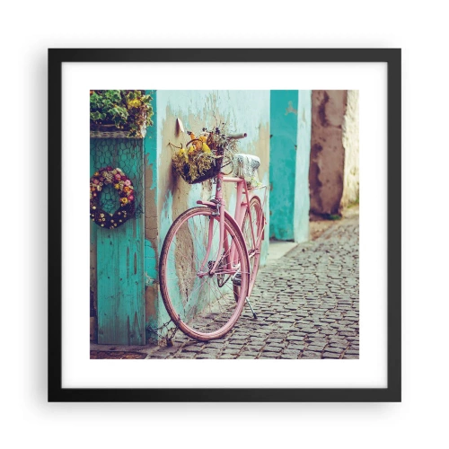 Affiche dans un cadre noir - Poster - Je reviens tout de suite - 40x40 cm