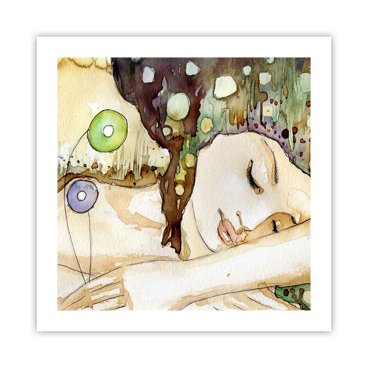 Affiche - Poster - Un rêve violet émeraude - 50x50 cm