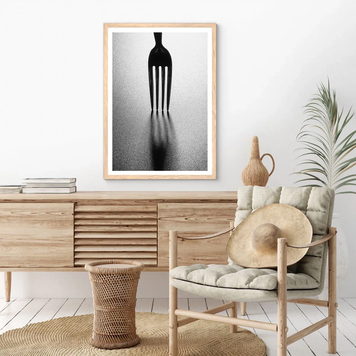 Affiche dans un chêne clair - Poster - Lumière et ombre - 70x100 cm