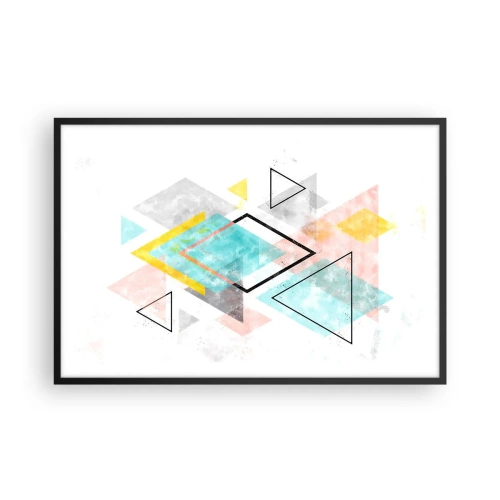 Affiche dans un cadre noir - Poster - Géométrie facile - 91x61 cm