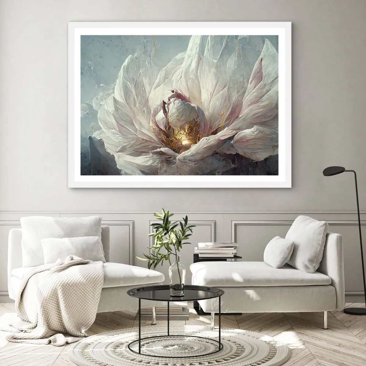 Affiche dans un cadre blanc - Poster - Il fleurit une fois tous les cent ans - 50x40 cm