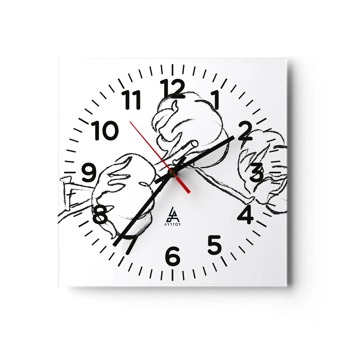 Horloge murale - Pendule murale - Duvet de coton - 30x30 cm