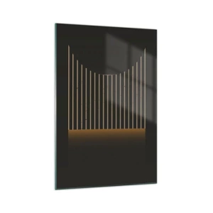 Impression sur verre - Image sur verre - Motif géométrique à rayures sur fond sombre - 70x100cm - Explorez les ténèbres - Décoration murale moderne pour le salon et la chambre ARTTOR