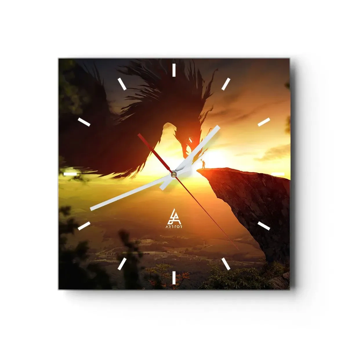 Horloge murale - Pendule murale - Chasseur de dragon - 40x40 cm