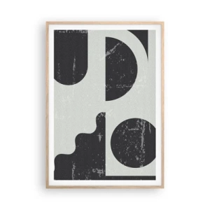 Affiche dans un chêne clair - Poster - Composition dessus et dessous - 70x100 cm