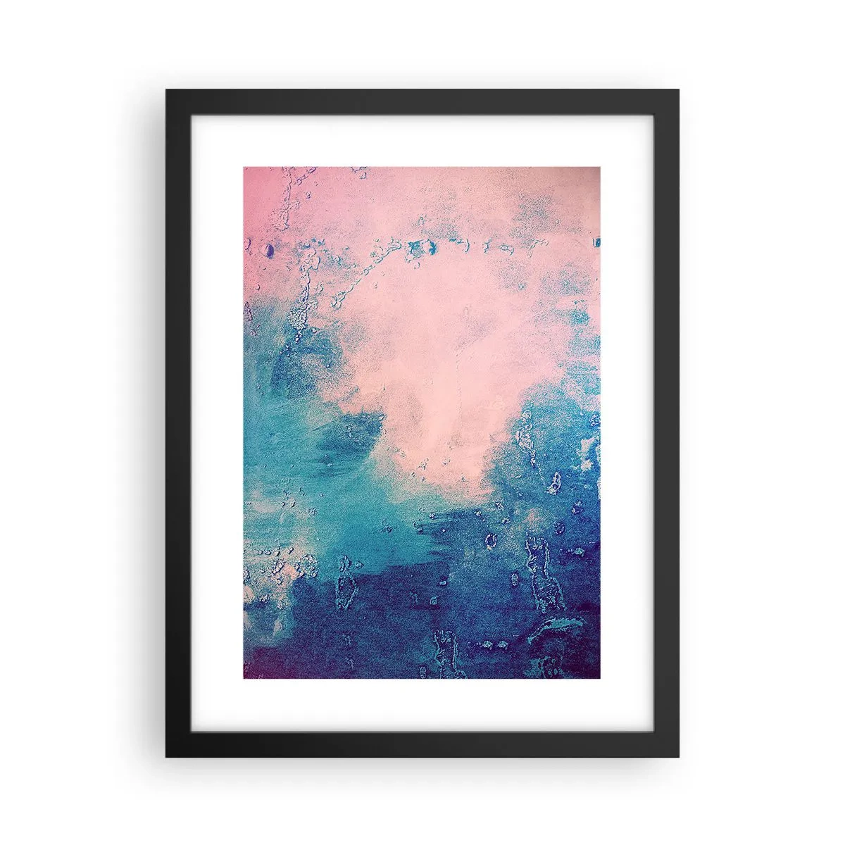 Affiche dans un cadre noir - Poster - Etreintes bleues - 30x40 cm