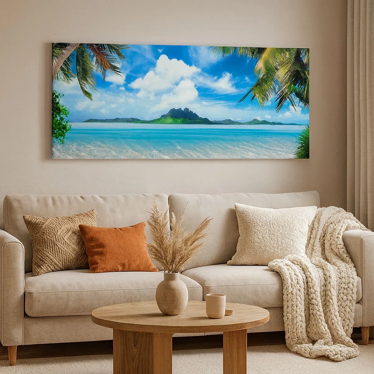 Impression sur toile - Image sur toile - L'azur des tropiques - 100x40 cm