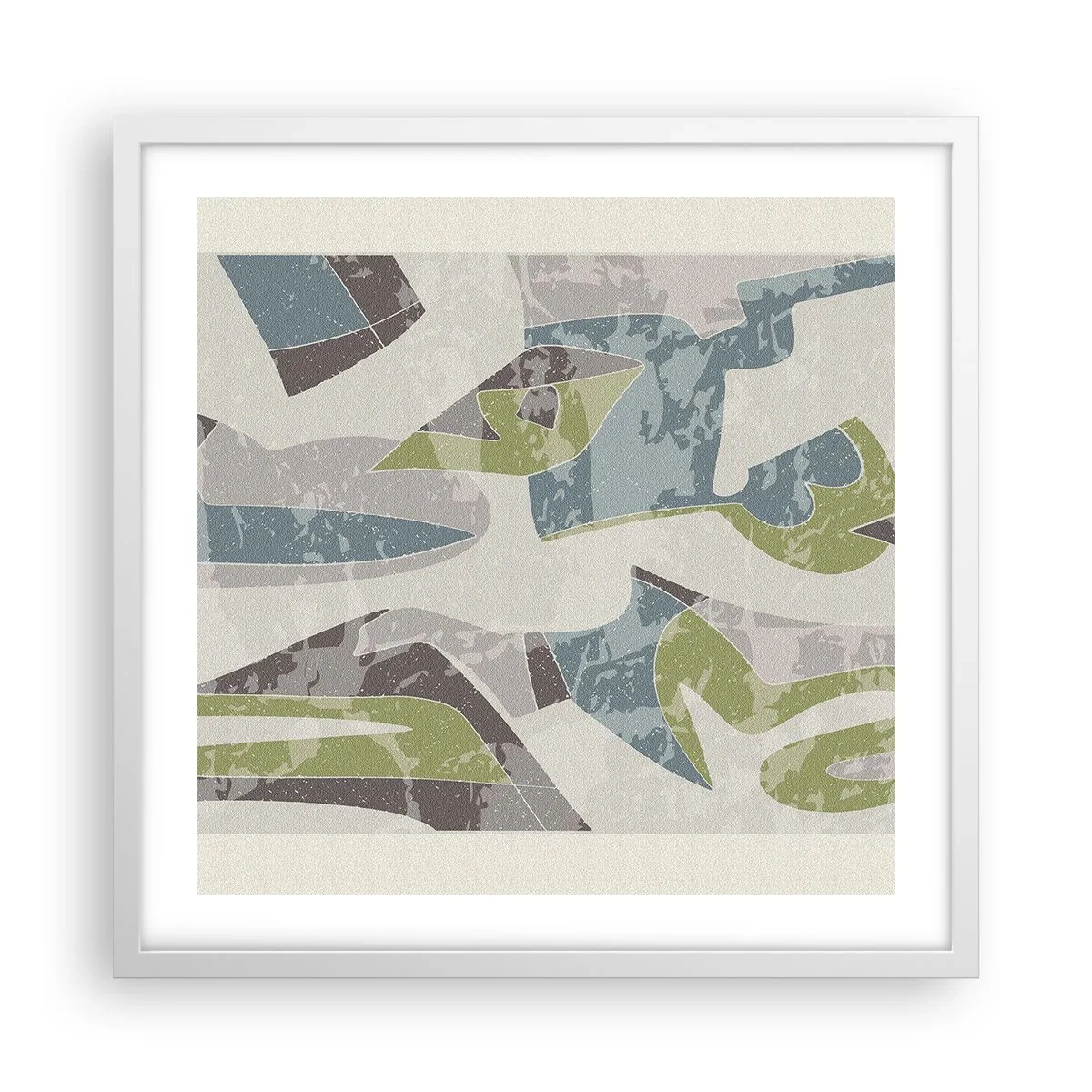 Affiche dans un cadre blanc - Poster - Composition derrière la vitre - 50x50 cm