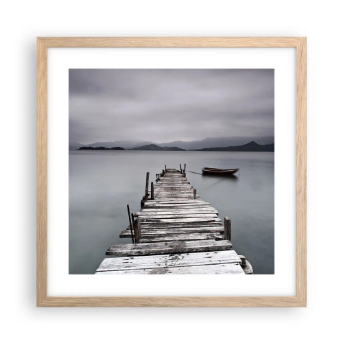 Affiche dans un chêne clair - Poster - Tu peux partir demain - 40x40 cm