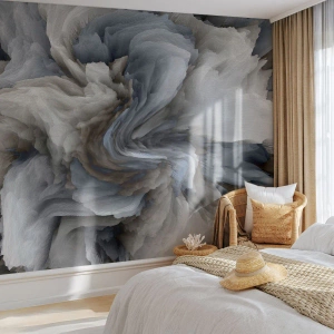 Papier Peint Photo Standard Eco - Une explosion abstraite de formes ressemblant à de la pierre et des pétales de fleurs. - 100x70cm - Pierre et fleur - Décoration murale moderne pour le salon et la chambre ARTTOR