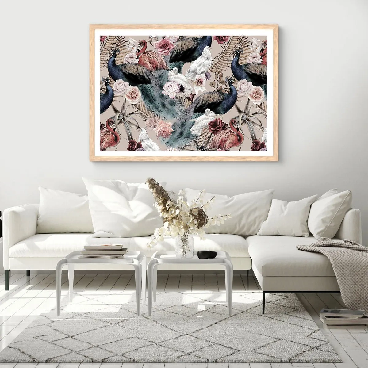 Affiche dans un chêne clair - Poster - Dans un jardin de palace - 100x70 cm