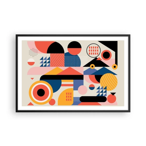 Affiche dans un cadre noir - Poster - Composition : jouer - 91x61 cm