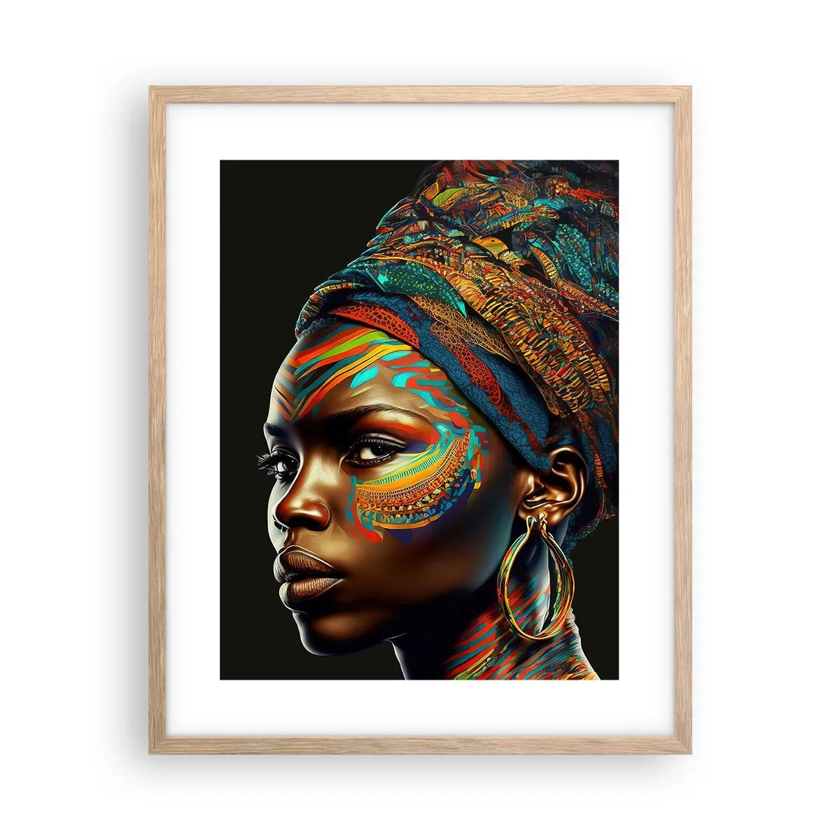 Affiche dans un chêne clair - Poster - reine africaine - 40x50 cm