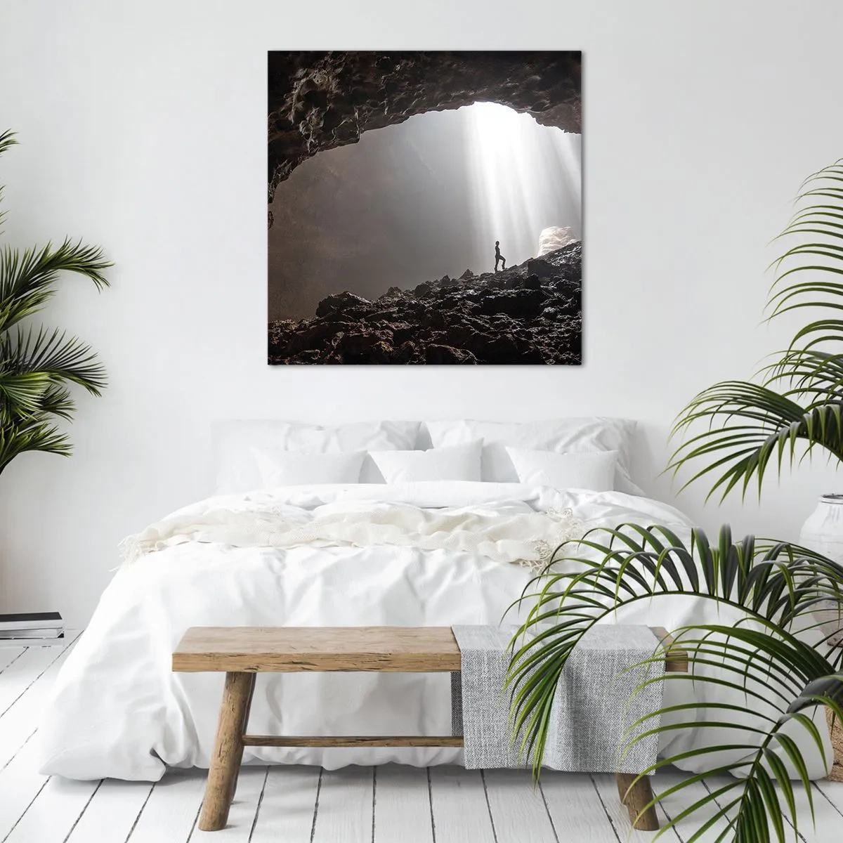 Impression sur toile - Image sur toile - Grotte lumineuse - 70x70 cm