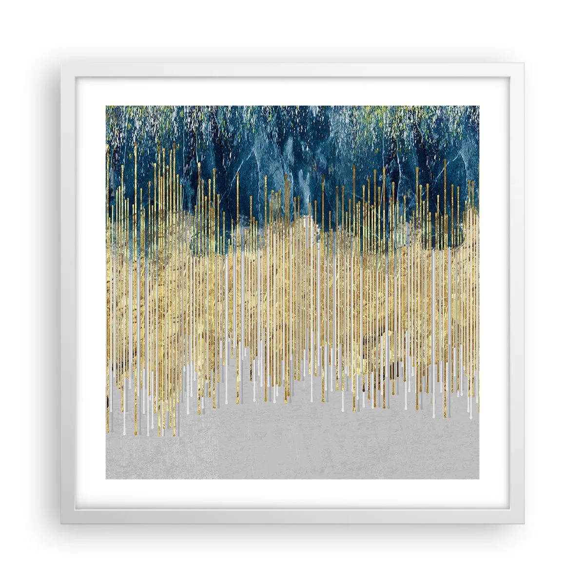 Affiche dans un cadre blanc - Poster - Bordure dorée - 50x50 cm