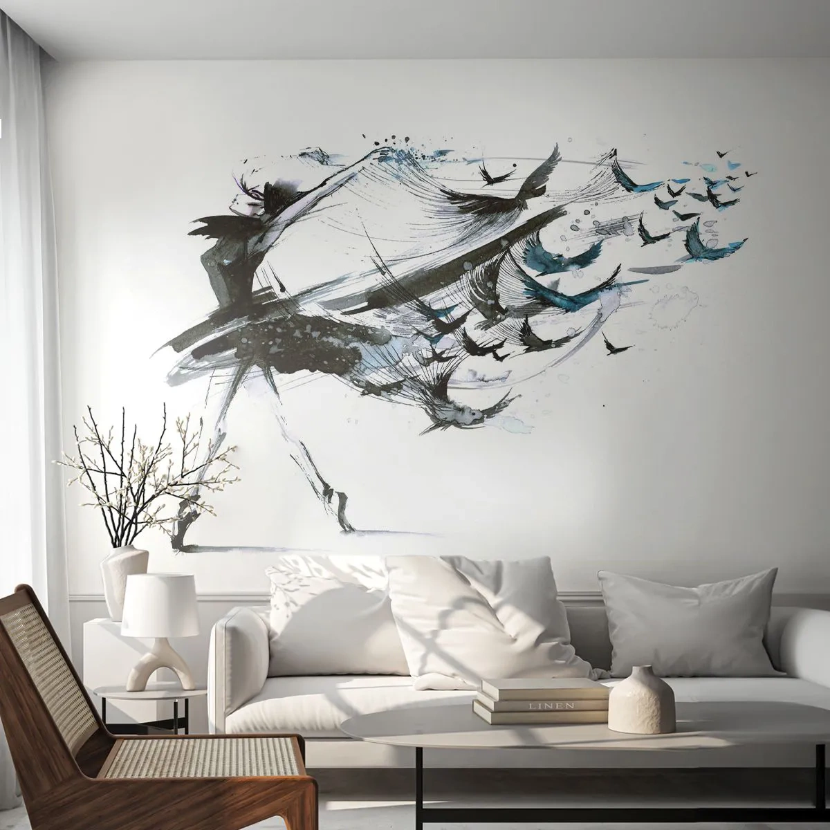 Papier peint sur mesure Premium Canvas - La magie de la musique vous libère des envoûtements - Abstraction, Femme, Danse