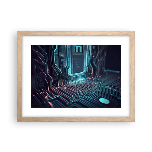 Affiche dans un chêne clair - Poster - Je pense comme ça… - 40x30 cm