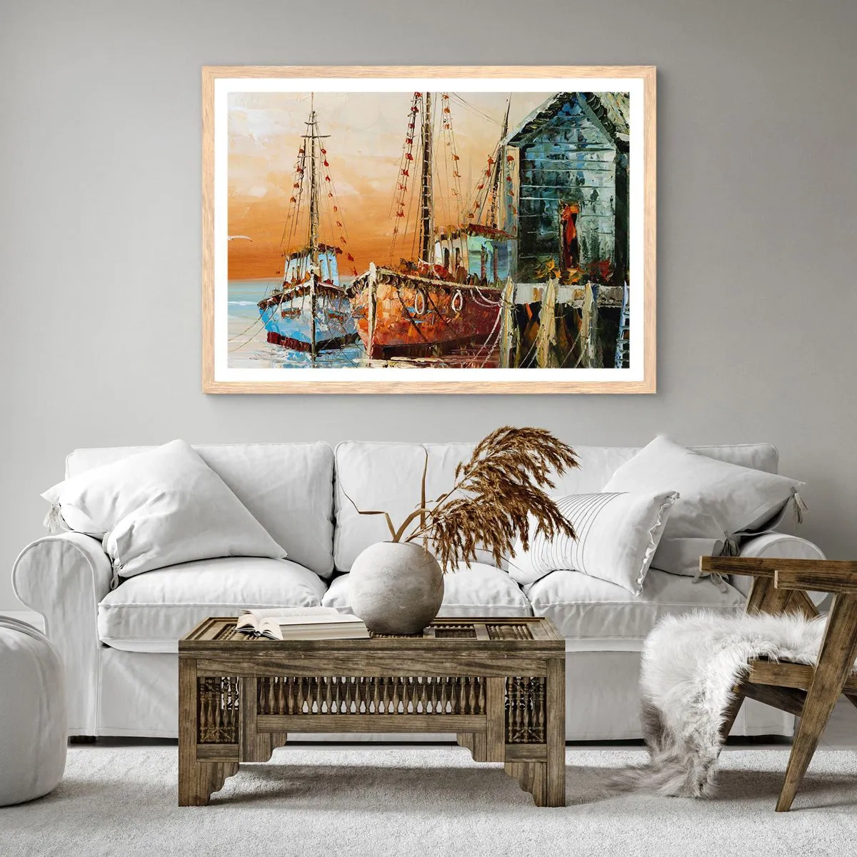 Affiche dans un chêne clair - Poster - Retour tranquille - 100x70 cm