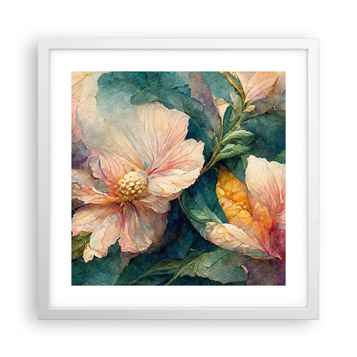 Affiche dans un cadre blanc - Poster - Uniquement de la subtilité - 40x40 cm