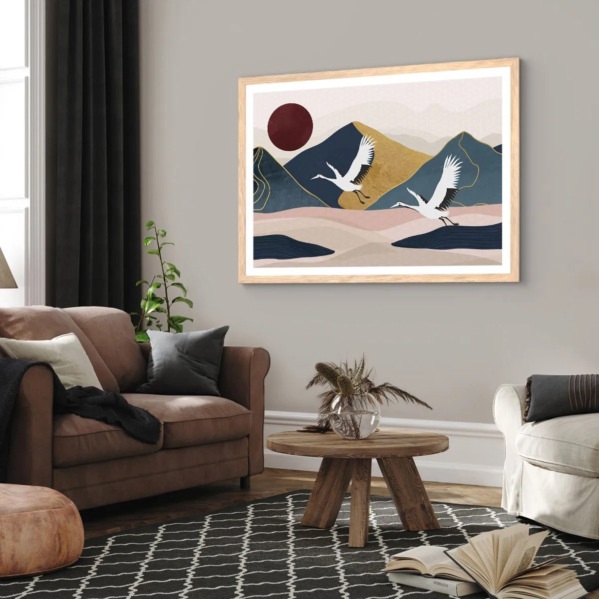 Affiche dans un chêne clair - Poster - Encore une fois, la journée s'est ÉCOULÉE - 91x61 cm