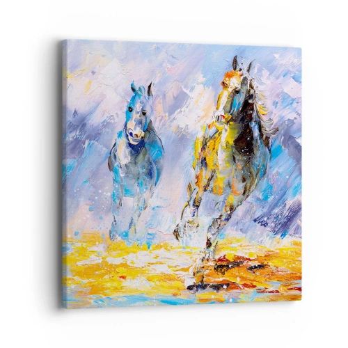 Impression sur toile - Image sur toile - À travers l'éblouissement du galop - 40x40 cm