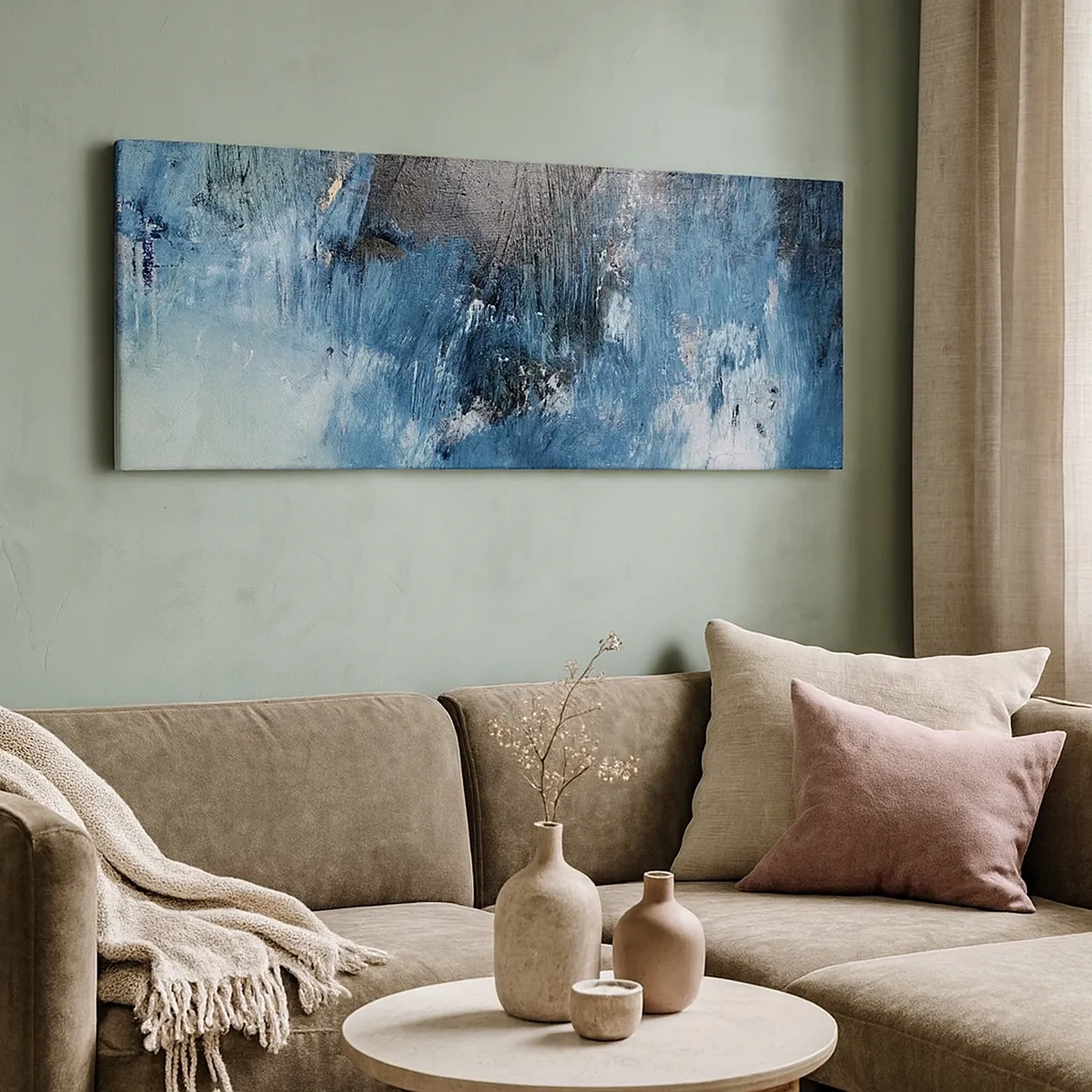 Impression sur toile - Image sur toile - Rhapsodie en bleu - 30x30 cm