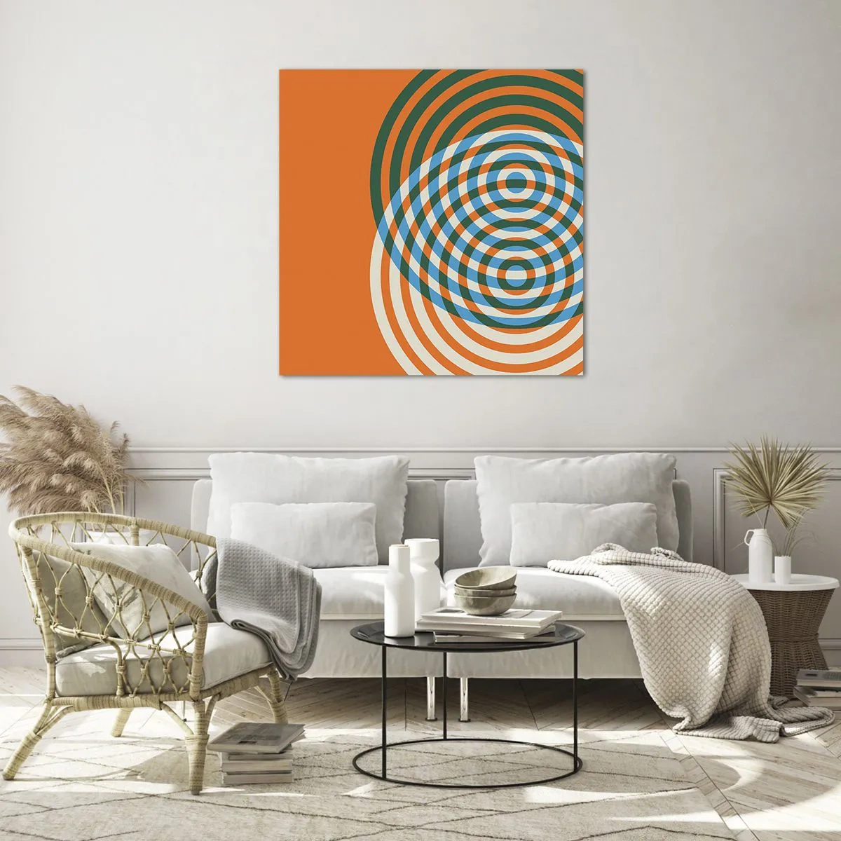 Impression sur verre - Image sur verre - Variation circulaire abstraite - 50x50 cm