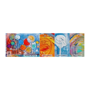 Échantillon de Papier Peint Premium Canvas - Miracles sur le bâton - Ballons colorés, Abstraction, Pour les enfants - 100x30 cm