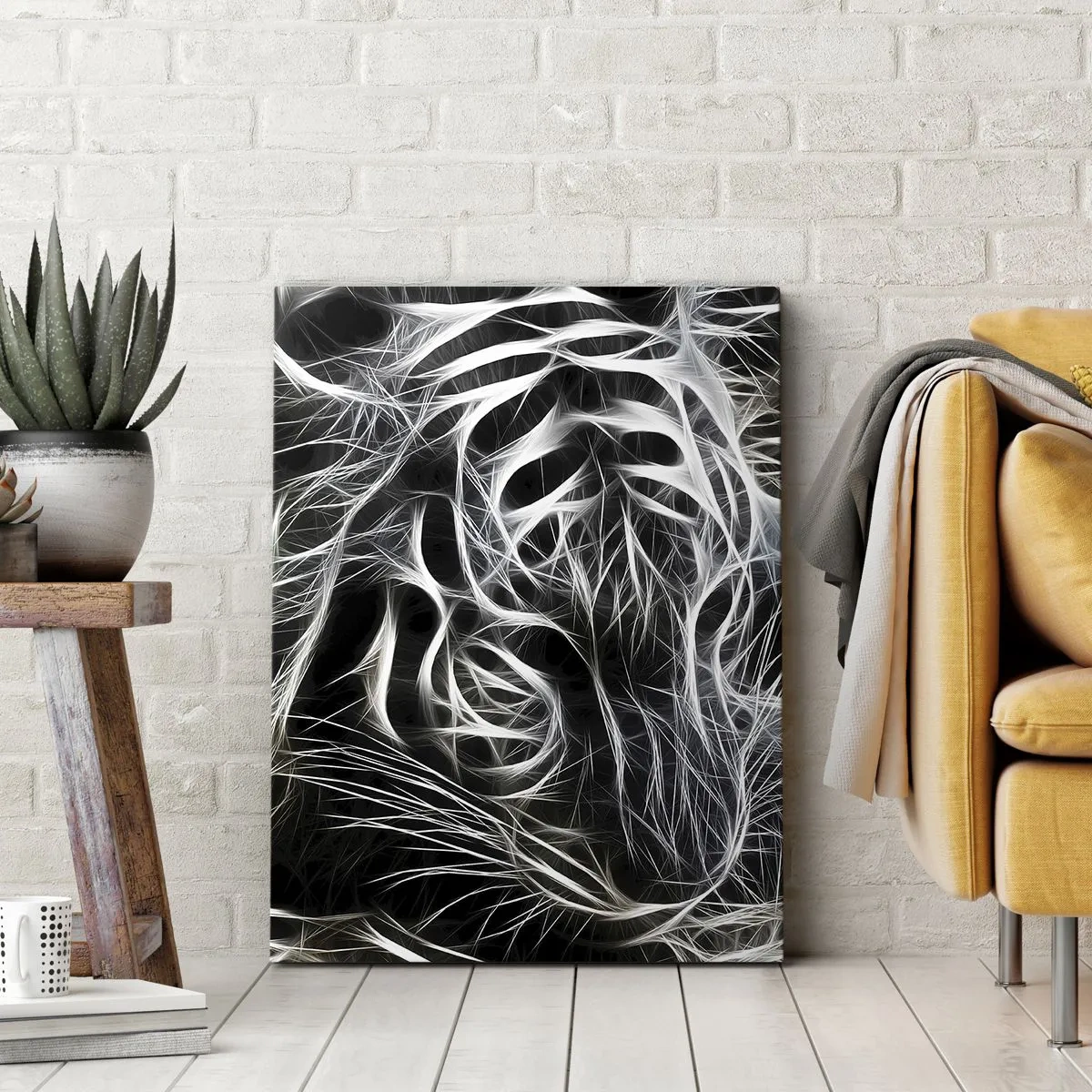 Impression sur toile - Image sur toile - Une étude de la légèreté du chat - 45x80 cm