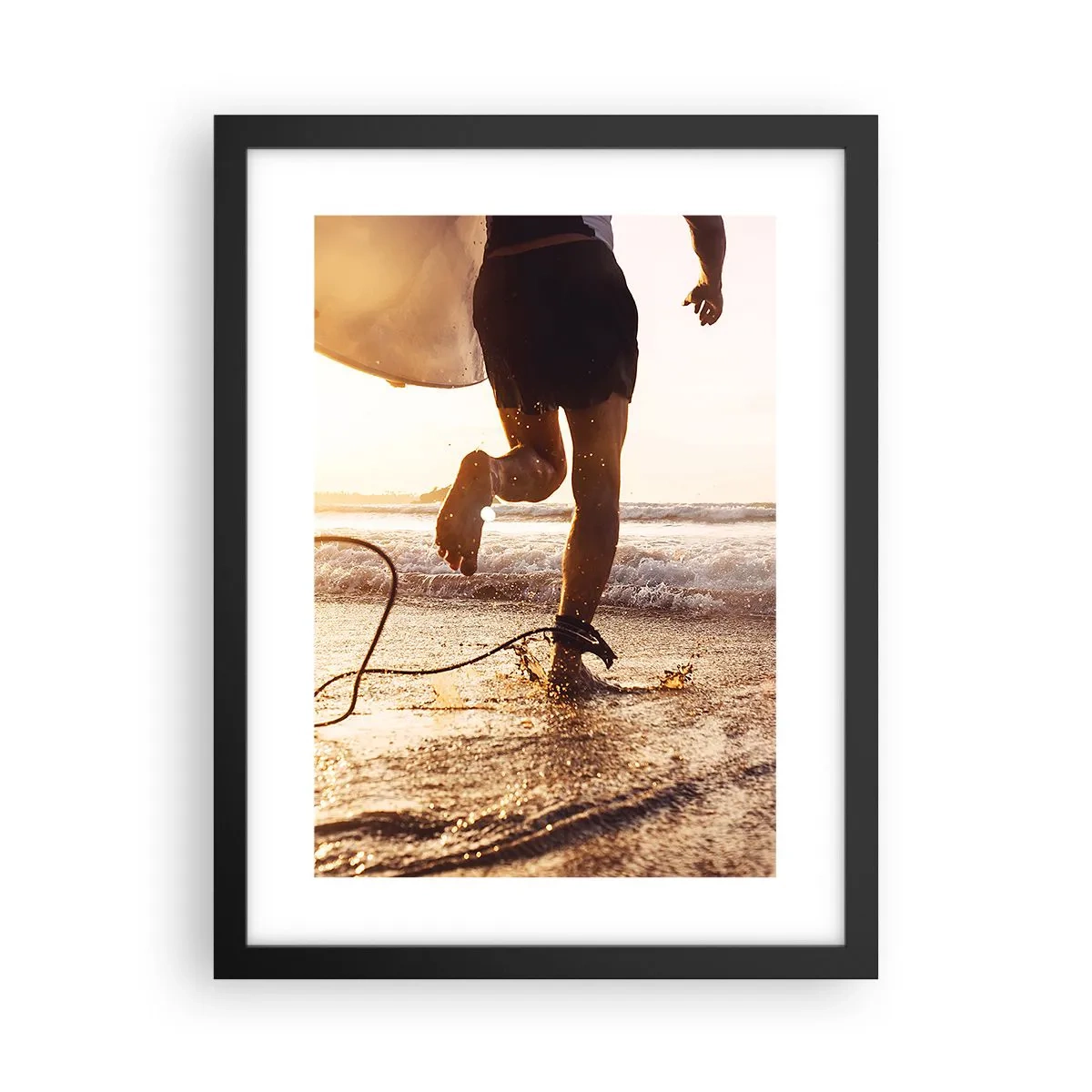 Affiche dans un cadre noir - Poster - A la rencontre des vagues - 30x40 cm