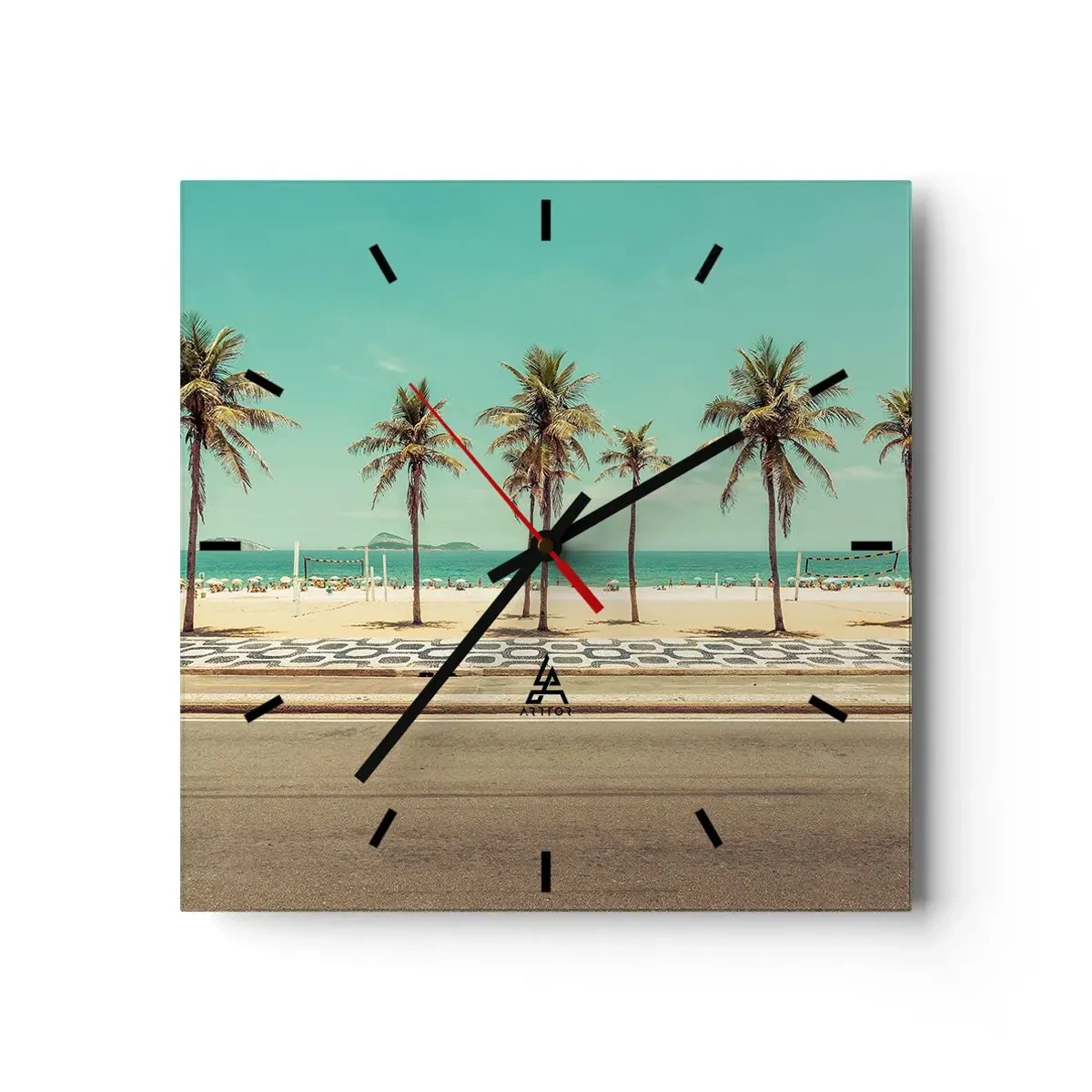 Horloge murale - Pendule murale - Gardien de plage - 40x40 cm