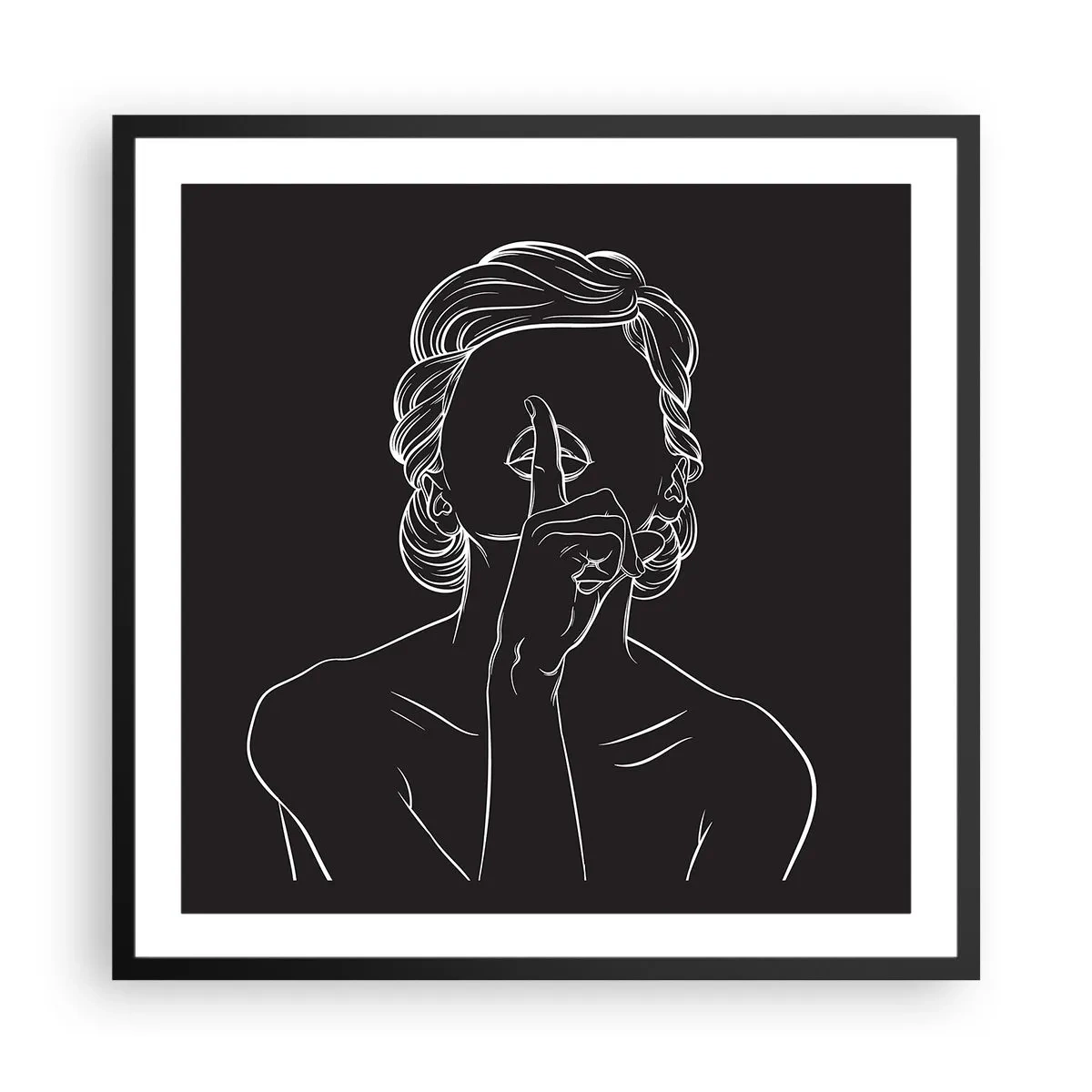 Affiche dans un cadre noir - Poster - La beauté s'épanouit en silence - 60x60 cm