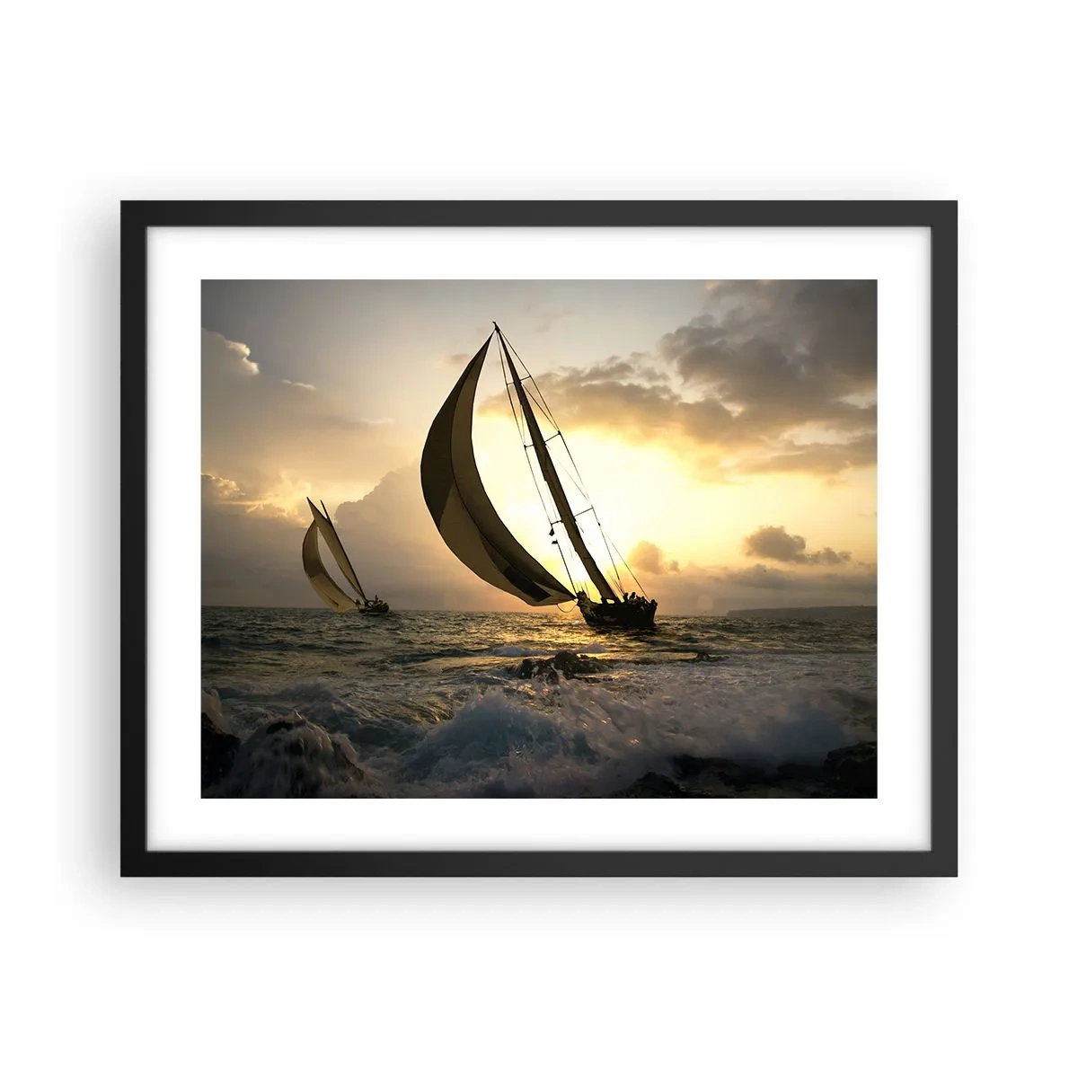 Affiche dans un cadre noir - Poster - Avec le vent et contre le vent - 50x40 cm