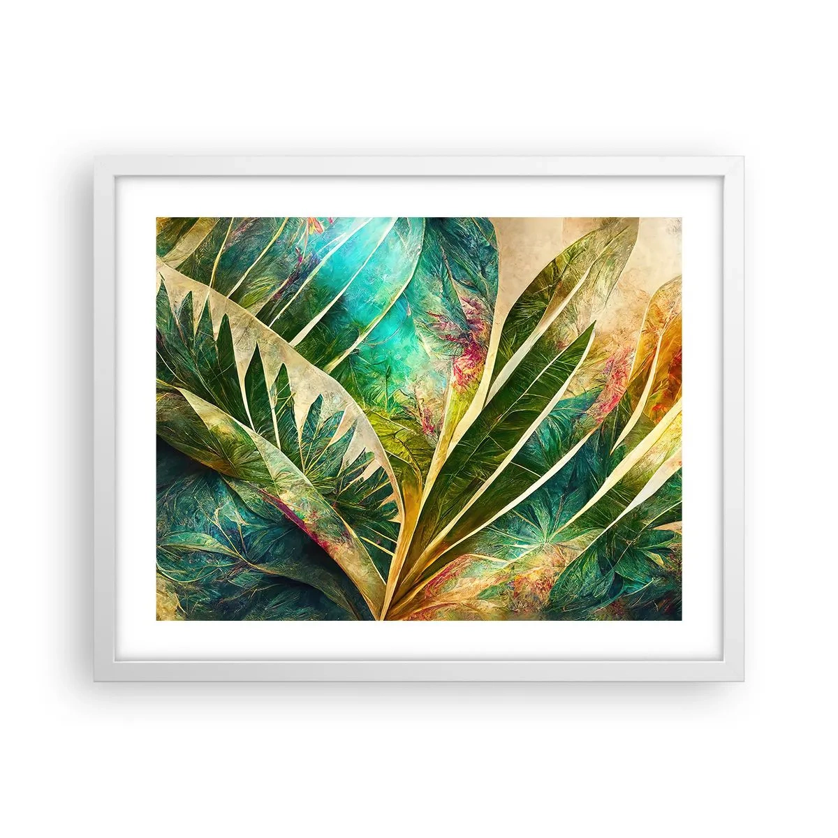 Affiche dans un cadre blanc - Poster - Les couleurs des tropiques - 50x40 cm