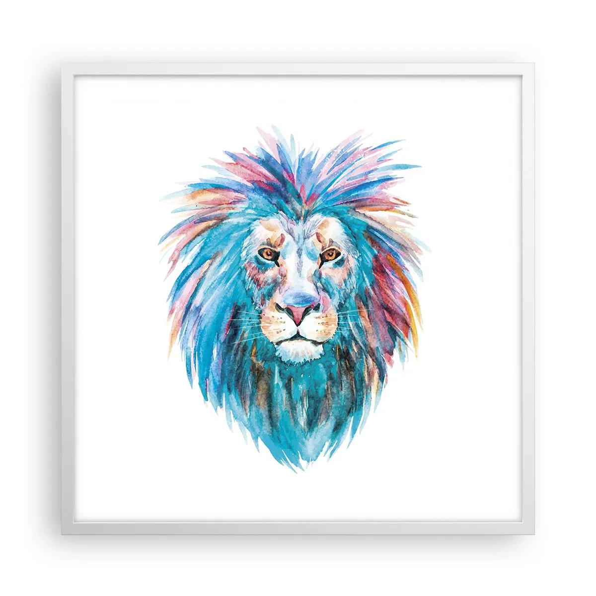 Affiche dans un cadre blanc - Poster - Aura électrique - 60x60 cm