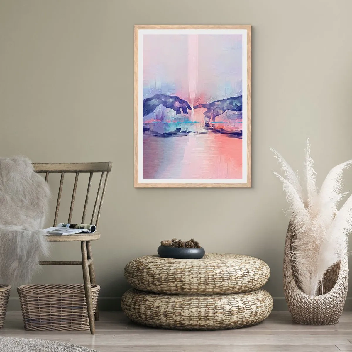 Affiche dans un chêne clair - Poster - Divine étincelle de vie - 30x40 cm