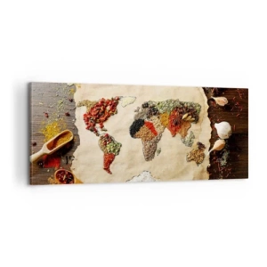 Impression sur toile - Image sur toile - Toutes les saveurs du monde - 100x40 cm