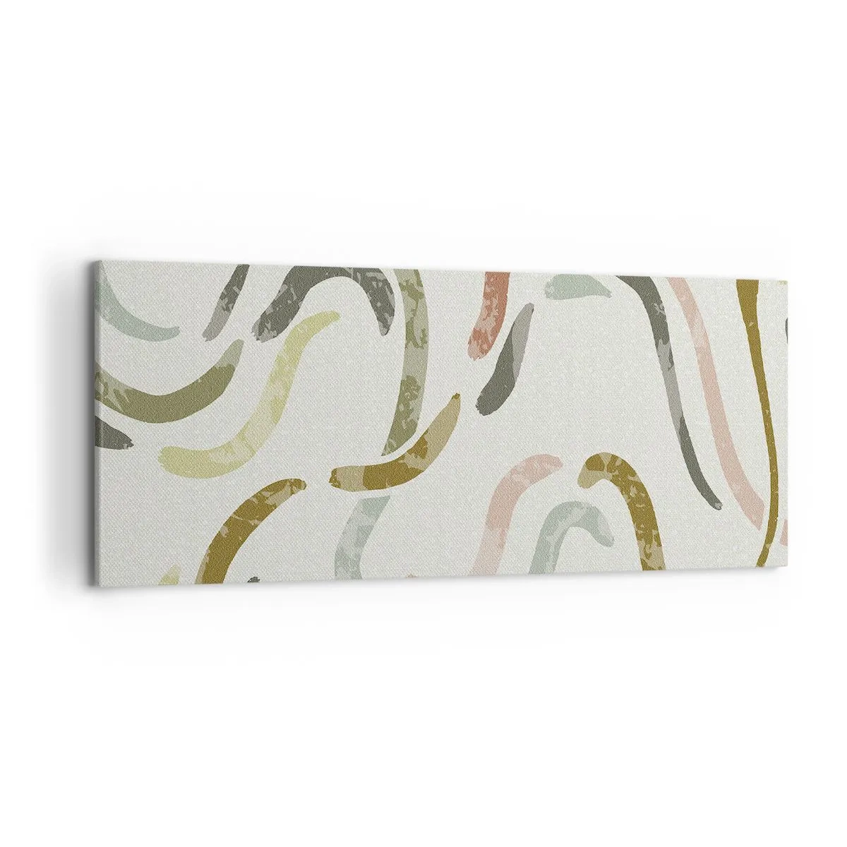 Impression sur toile - Image sur toile - Arcs abstraits aux couleurs pastel - 120x50cm - Une joyeuse danse de l'abstraction - Décoration murale moderne pour le salon et la chambre ARTTOR