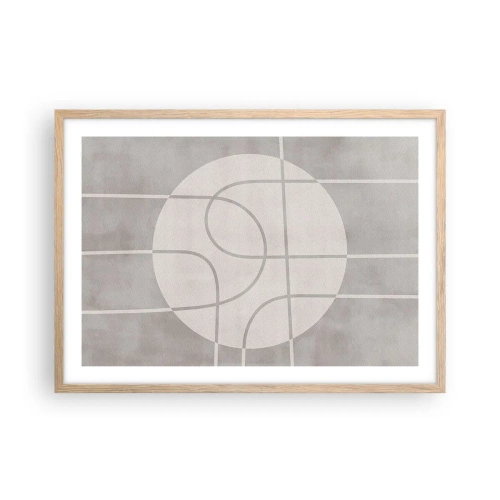 Affiche dans un chêne clair - Poster - Circulaire et tout droit - 70x50 cm