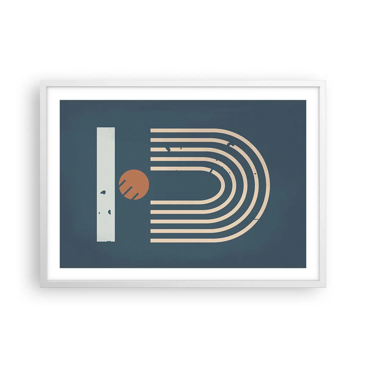 Affiche dans un cadre blanc - Poster - Géométrie sur la grenade - 70x50 cm