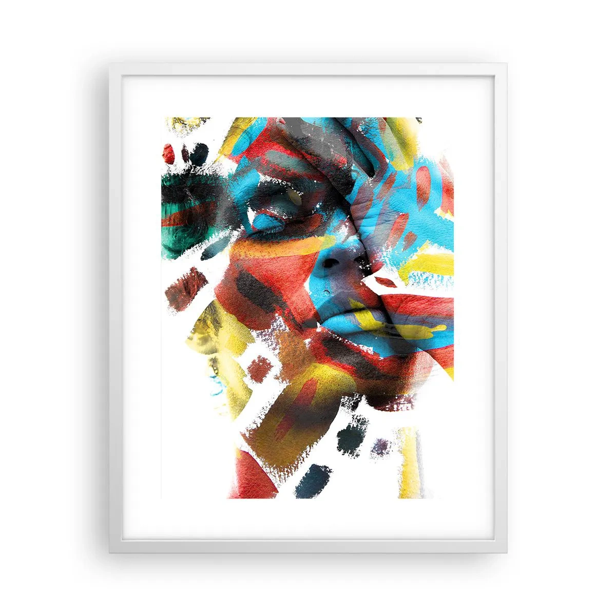 Affiche dans un cadre blanc - Poster - Personnalité colorée - 40x50 cm
