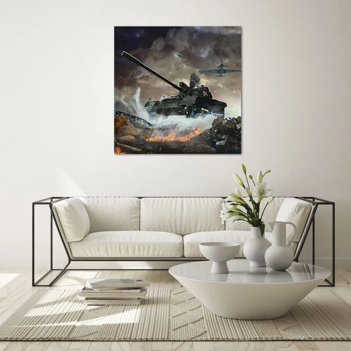 Impression sur verre - Image sur verre - La bataille est terrible et belle - 30x30 cm