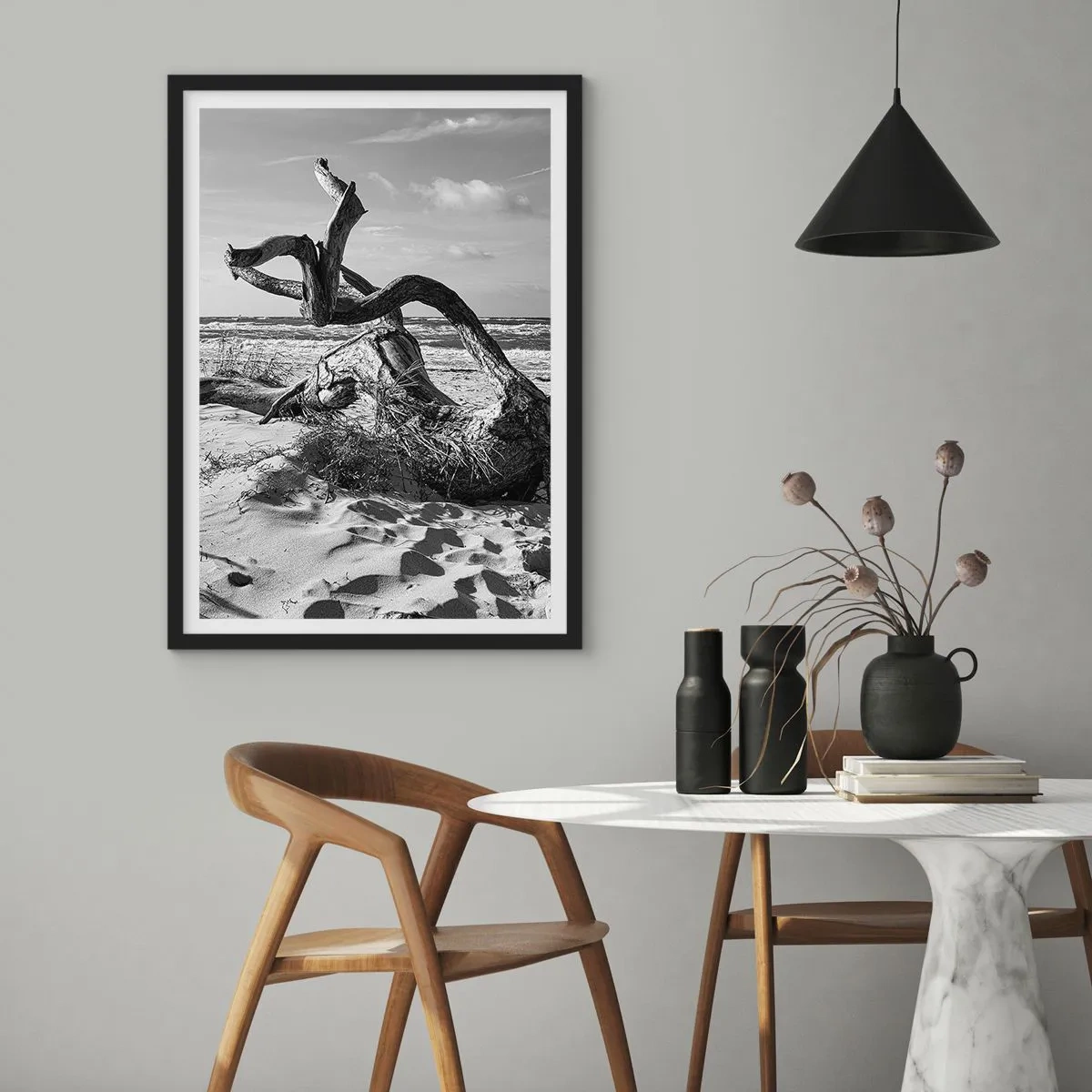 Affiche dans un cadre noir - Poster - Sculpture marine - 40x50 cm