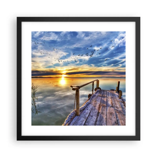 Affiche dans un cadre noir - Poster - Le vent se repose - 40x40 cm