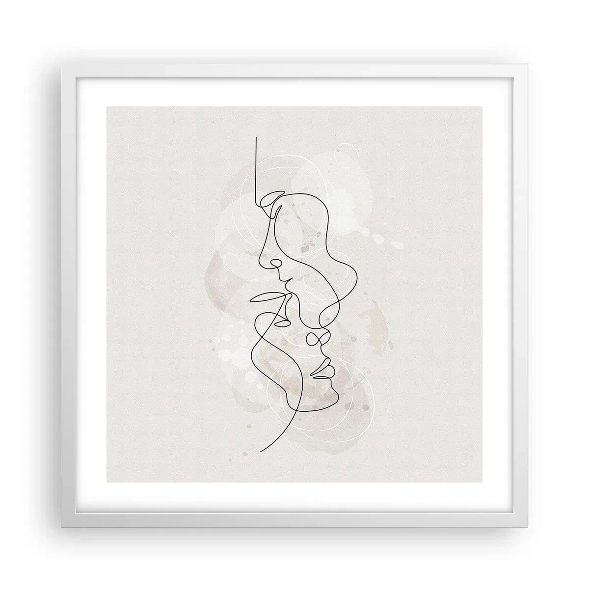 Affiche dans un cadre blanc - Poster - Emmêlé dans une étreinte - 50x50 cm