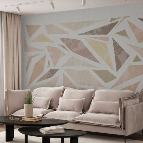 Papier Peint Photo Standard Eco - Composition de vitraux - Minimalisme, Pastel, Bohème - 400x280 cm